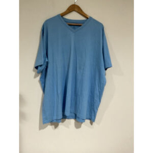 Men’s Lands End Super T Xxl Blue Short Sleeve V Neck T Shirt